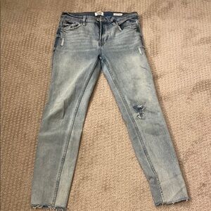 Women's Distressed Blue Jeans